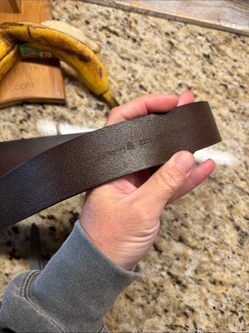 Genuine Brown Leather Men’s Belt - Stitched Detail